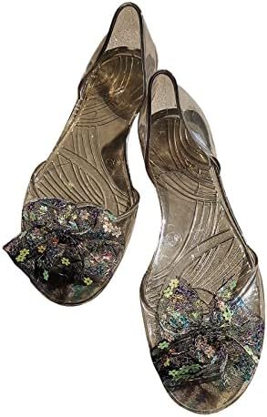 Ženske sandale ravne cipele s ravnim ciljevima za kristalne mliječi ribe cipele prozirne cipele ravne sandale