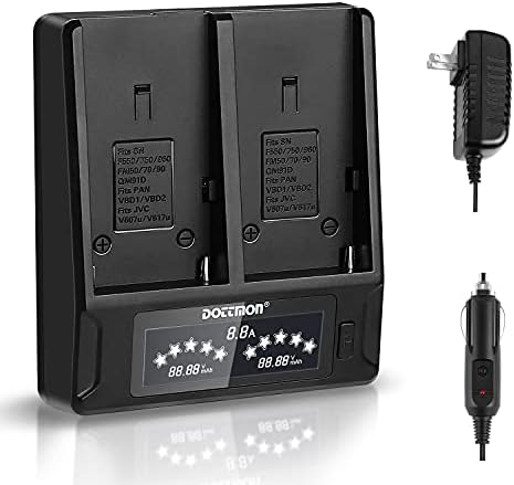Dottmon LCD dual slotovi brz NP-F970 punjač za baterije sa 2 utikačem za Sony NP-F550 F570 F750 F770