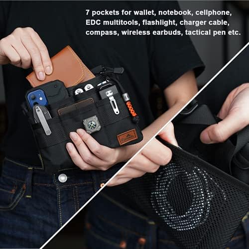 Viperade VE5 EDC Pocket Organizator za muškarce, EDC torbica sa 7 džepova, Nylon EDC organizator, EDC džepna
