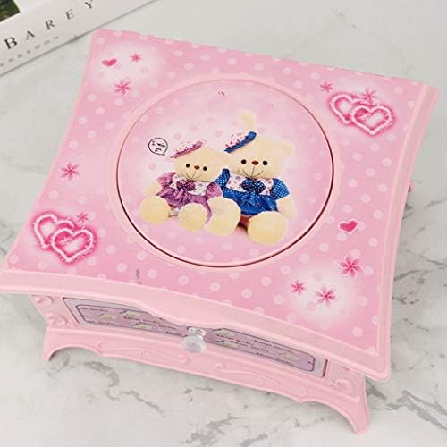 Lhllhl Pink Spin Dance Ballet Piano Music Box ClockWork plastični nakit Kutija Djevojka Ručno