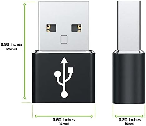 USB-C ženka za USB mužjak Brzi adapter Kompatibilan je sa vašim BlackBerry Key2 LE za punjač, ​​sinkronizaciju,
