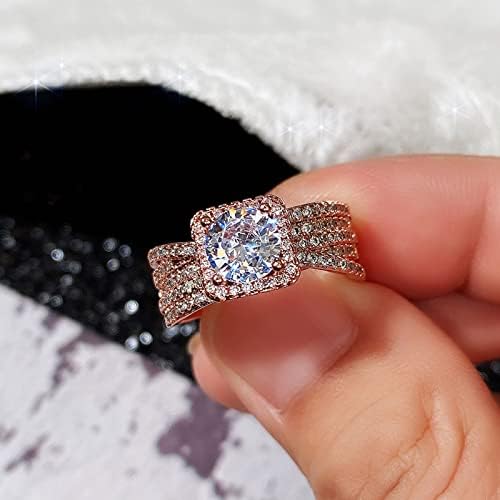 Prsten široka modna verzija Nakit Luksuzni dijamantni prsten zlato ruža 18K puni prstenovi Mid