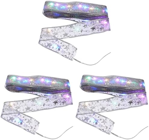 3pcs poklon dekor zvjezdani privjesak sa krovim tkaninom ukrasima zimski obrt vijenac vijenac luk LED