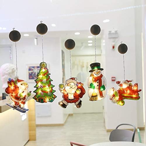 NC Božić dekorativna svjetla ukras za odmor trgovina prozor Scene izgled usisna čaša lampa sitnice ReindeerSanta