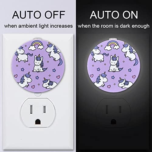 2 paketa Plug-in Nightlight LED noćno svjetlo slatki jednorog sa senzorom od sumraka do zore za dječiju