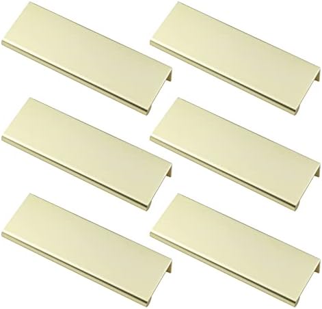 Pastlla 6pcs sakriveni ladici za prste četkani zlatni tablica dugačak metalni ormar za metal ručke