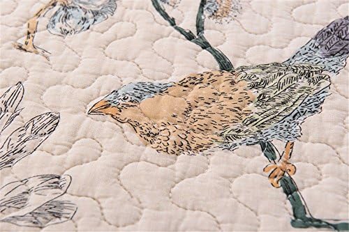Newrara ptice Štampanje kompleta, američka država Queen prekrivač / prekrivač pamuk, bež 3pcs