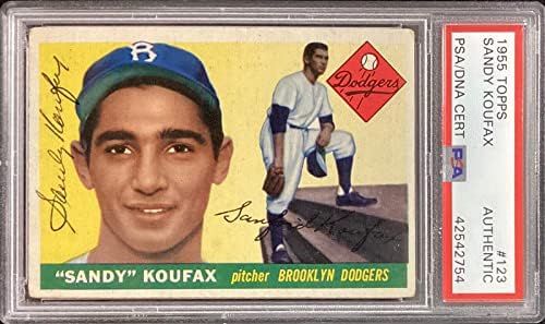 Sandy Koufax potpisao je 1955 TOPPS 123 Rookie kartica Dodgers Hof Autograph PSA / DNK - bejzbol obložene autogramirane