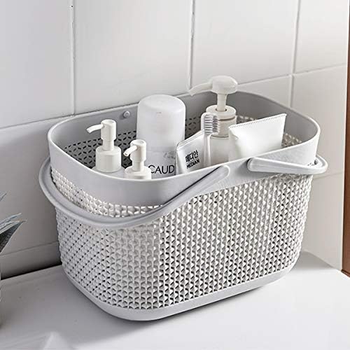 Feooowv plastična kupaonica Košarica s drškom, za skladištenje kupaonskog pranja tijela, šampon,