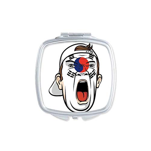 Korejska Zastava Za Šminkanje Lica Glava Screang Kapa Ogledalo Prijenosno Kompaktno Džepno Šminkanje Dvostrano