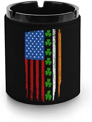 Irska američka zastava kožna pepeljara okrugla cigareta pepeo za pepeo prijenosni držač pepela za