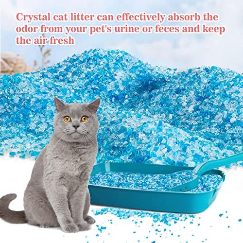 Sukh 14.8 Oz Crystal Cat stelja-kristali za mačke Premium plavo bijeli čisti bez prašine nisko