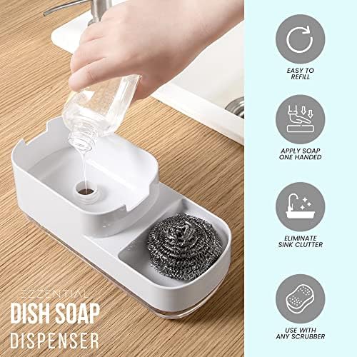 Podferni 2-u-1 sapun sa sapunom za kuhinjskog sudopera sa držačem spužve. Premium kuhinjski sapun sa