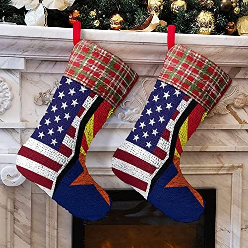 Sjedinjene Države i državna zastava Arizona Sequin Božićne prazničke čarape Reverzibilna boja Promjena