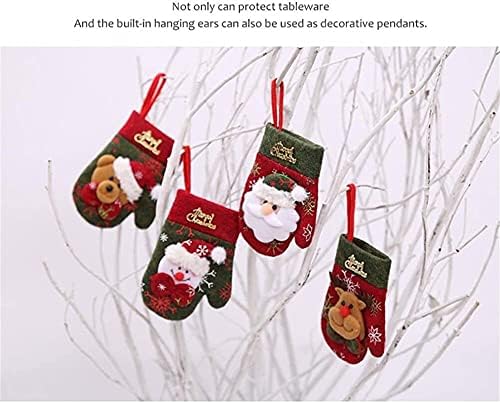 ALREMO HUANGXING - Mini Božić čarapa rukavica Božić pojas držač, Božić pribor za jelo držač