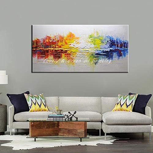 Ručno slikano ulje na platnu, apstraktno šareno Drvo pejzaž uljane slike štampa minimalizam slike platno zidna umjetnost za spavaću sobu umjetnička djela dnevna blagovaonica uredski hodnik Kućni dekor, 60X120In