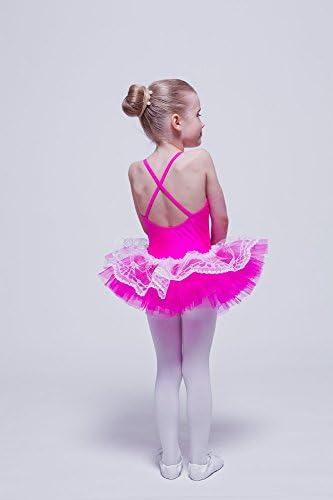 TANZMuster ® djevojke 'balet Tutu - Antonia - 3 sloja tila i jedan sloj bijele čipke - prekrižene špagete