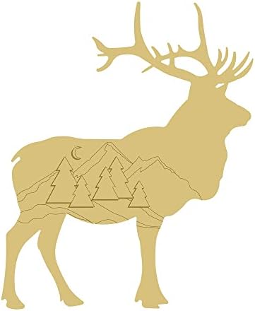 3d Elk izrez nedovršena drvena vješalica za vrata na farmi životinja MDF oblik platna stil 1 Art 1