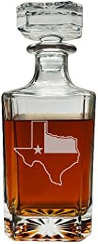 Texas Flag State Outline dekanter viskija sa hermetičkim staklenim čepom prilagođeni poklon