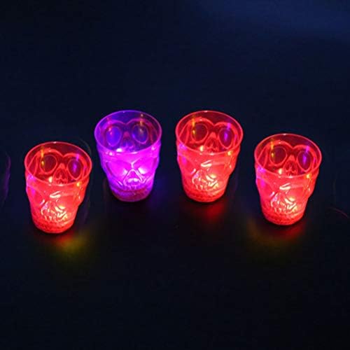 Bestoyard Glow naočale 2pcs Light up Cup LED lubanja Svjetlosni pitki treperi za treptanje za Halloween