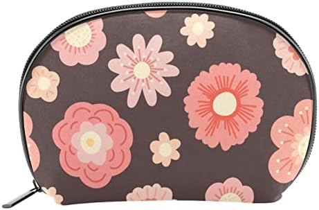 Pink Cvijet sa smeđom vrećicom za šminku patentno torbica Slatka velika putna kozmetička torba