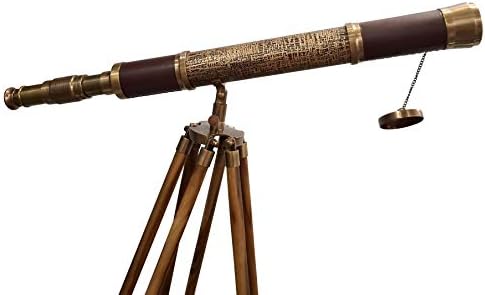 Vintage mesingani teleskopski kožni luk master master teleskop s podnim stativom teleskopom