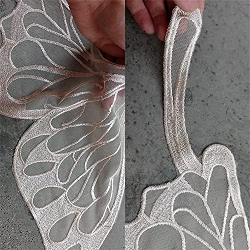 Velika krila sa šinem plakama 5paine na zakrpama leptir čipka za čipke Tulle Organza tkanina krila