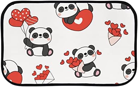 Vantaso meka kupaonica Mat prostirka Baby Panda Valentines srce neklizajuće Dootmat ulazne