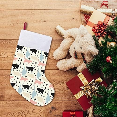 Moderne šarene mačke uzorak personalizirani božićni čarapa Početna Xmas Tree Kamin Viseći ukrasi