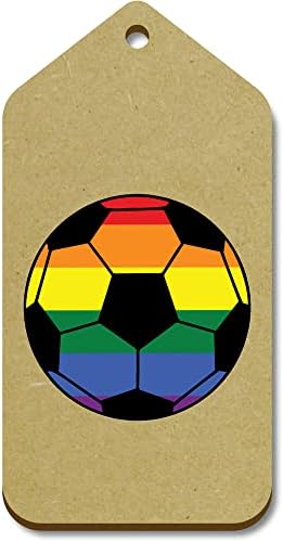 10 x 'LGBTQ Fudbal za zastavu' 66mm x 34mm poklon oznake
