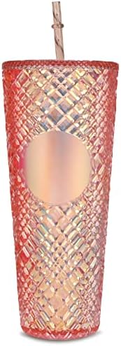 Everglitter 24oz čaša sa draguljima od ružičastog zlata sa poklopcem i slamkom,bez BPA,plastične duple