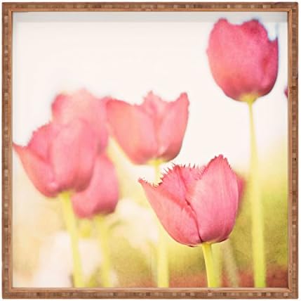 Deny Designs Bree Madden Ružičasti tulipani u zatvorenom / vanjskom kvadratnom ladicu, 16 x 16