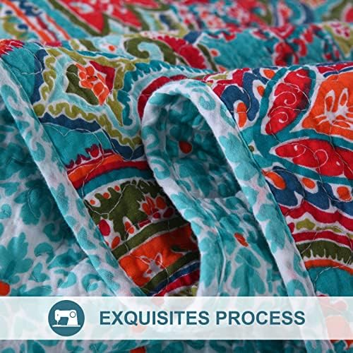 QucOver King Quilts i prekrivači Vintage cvjetni paisley uzorak prekrivač za kraljeve krevete,
