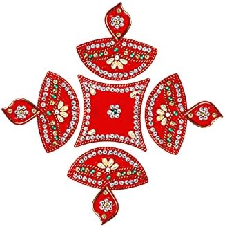 Diya Design akril crveni rangoli za kućni ured Diwali Indijanske festivali ukras Tradicionalni ukrašeni