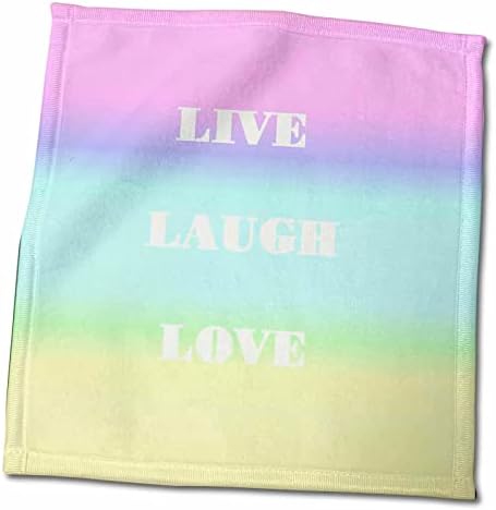 3Droze uživo nasmijana ljubav na Rainbow pasteli ručnik, 15 x 22, bijeli