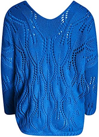 Žene V izrez Dugi rukav Duks s pulover V-izrezom Bluza Izravnate pleteni džemper TOP bluza pletena