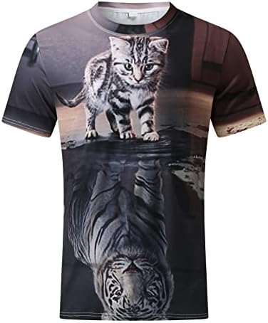 Tops for Mens 3D Wolf Printing Graphic Tee Funny Creative Crewneck Casual kratki rukav Novelty Shirts Summer