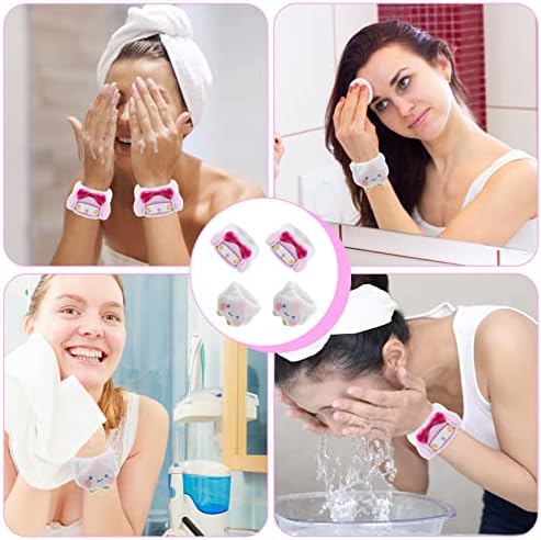 WLLHYF Spa narukvica za pranje lica, 4kom trake za ruke od mikrovlakana narukvica za žene za djevojčice ručni