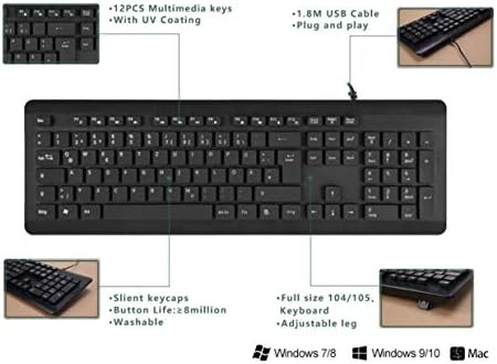 BoxWave tastatura kompatibilna sa Microsoft Surface Pro 9-AquaProof USB tastaturom, periva vodootporna vodootporna