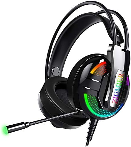 Ziumier Gaming slušalice Xbox One slušalice, PS4 slušalice sa mikrofonom i RGB svjetlom za poništavanje buke,