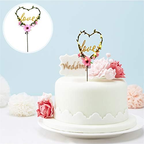 Partykindom Love Shap Cvjetni cupcake Topper Dispable Torta Dekoracija za rođendan za rođendan