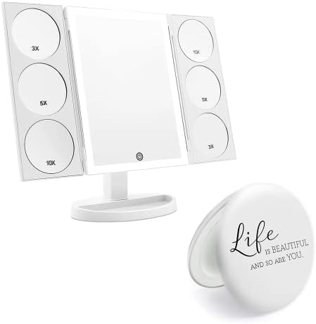 MIRRORVANA X-veliko ogledalo za šminkanje sa 44 LED svjetla, 3 načina osvjetljenja u boji, 10x