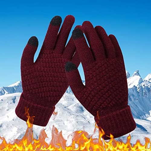 Bddviqnn zimske pletene rukavice za žene muškarci pletene ženske i zimske rukavice sa pahuljicama i debele