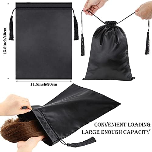 Shappy 4 komada satenske torbe za ekstenzije kose, satenske torbe za perike torba za pakovanje kose