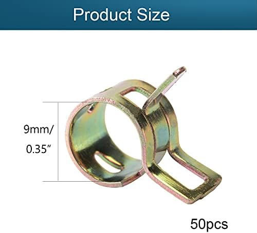 Fielect 50kom 11/32 / 9mm opružna traka Tip akcije obujmica za cijevi niskog pritiska Stezaljka za zrak pričvršćivači