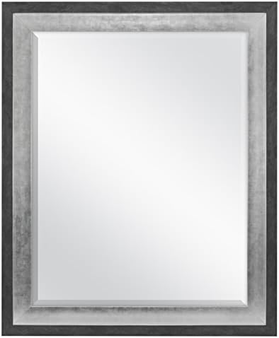 MCS zidno ogledalo 22X28 inča, ukupna veličina 28x34 inča, beton sa srebrnom završnom obradom