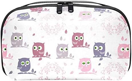 Girly owl uzorak pink birds ljubičasta uzorak telefona pozadina sove pozadina bešavna torba za šminkanje Torbica