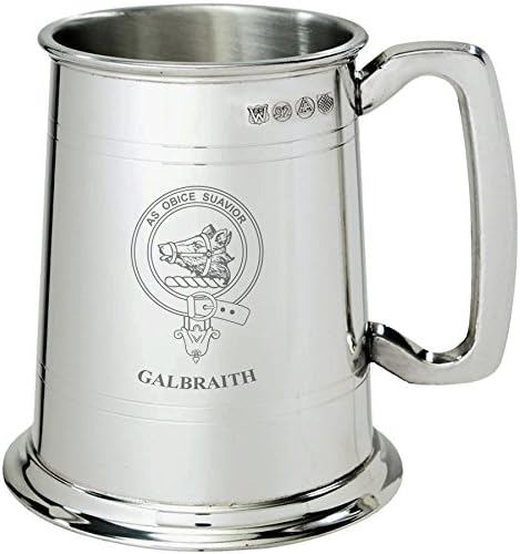 Galbraith Clan Crest Tankerd 1 Pint Pewter