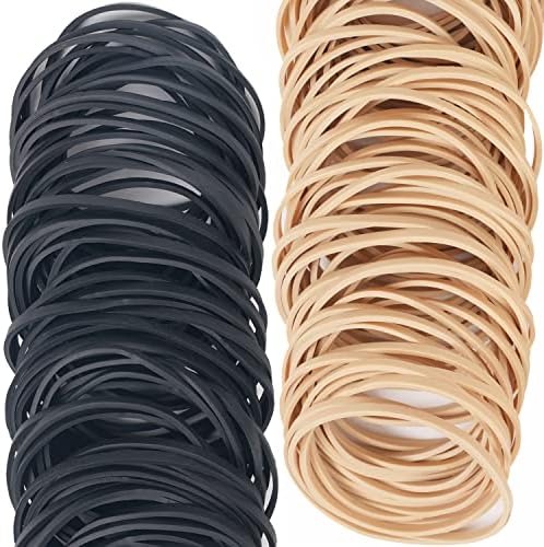 Aiwoqi gumeni band # 33 crni gumeni trake svijetlo smeđe 2 paketa Oko 300pcs elastične trake za poslovnu školu Početna Snažna elastična kancelarijska oprema