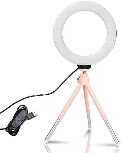 LHLLHL 6-inčni Mini LED Desktop Video prsten lampa za Selfie sa postoljem za stativ USB utikač za Studio